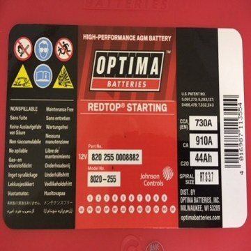 OPTIMA AGM RED TOP RTS-3.7 44А 730А